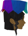 Mehrfarbiger Partyhut auf dem Kopf getragen1.png